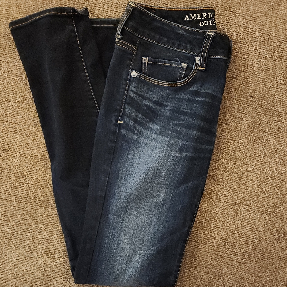 American Eagle Outfitters Dark Wash Straight Leg Jeans